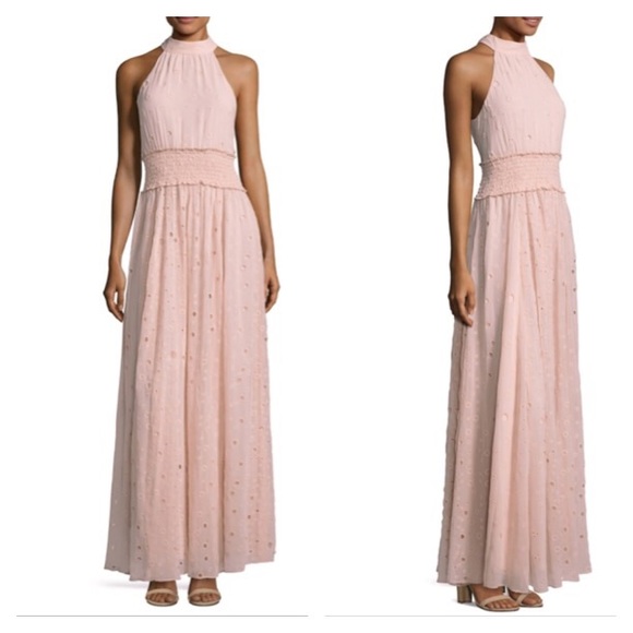 Zac Posen Calypso smocked waist halter eyelet gown - Picture 2 of 8